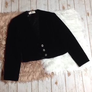 Vintage Saks Fifth Avenue Black Velvet Blazer Size S Quilted Vintage Blazer